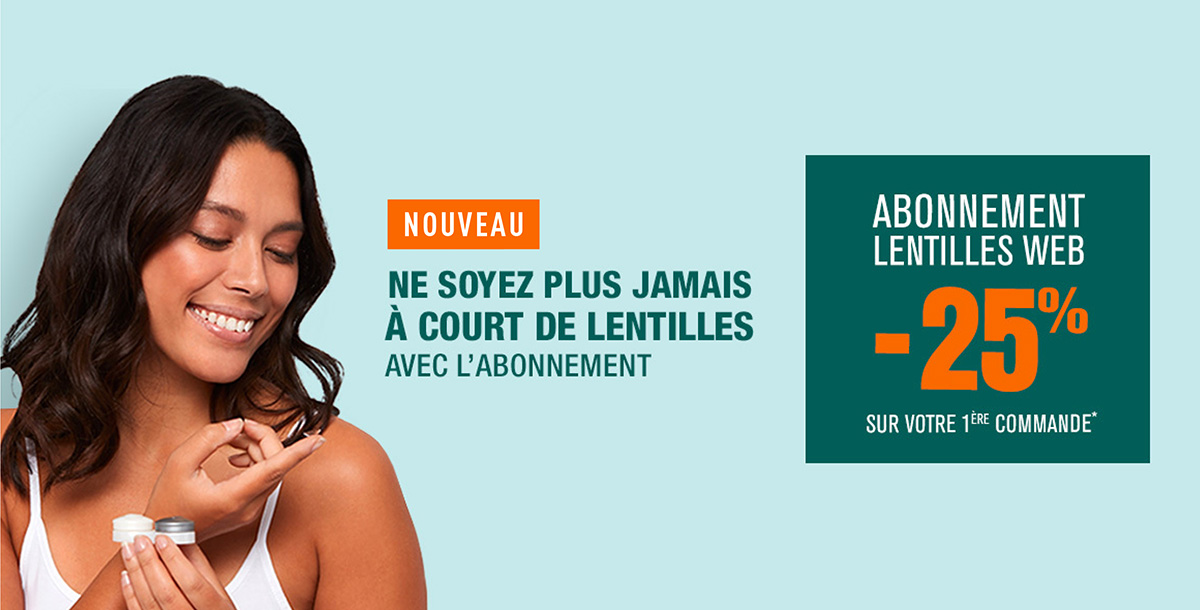 Abonnement Lentilles -25% sur votre 1ère commande