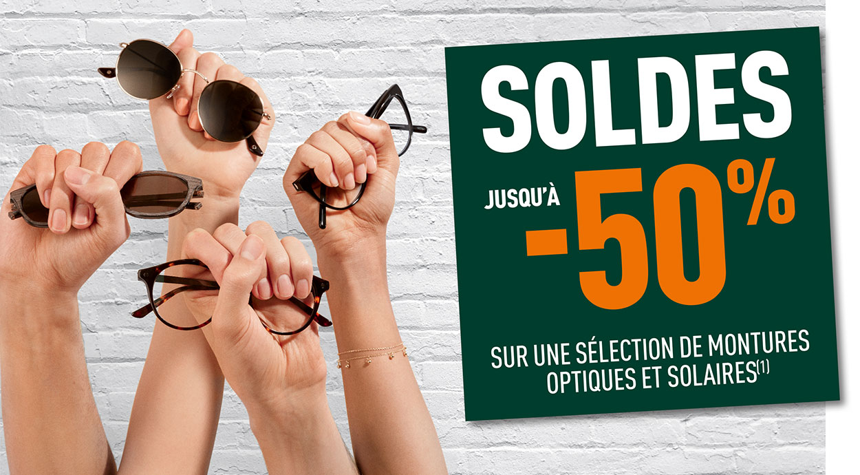 Jusqu'à -50% sur une sélection de lunettes et -10% supplémentaires