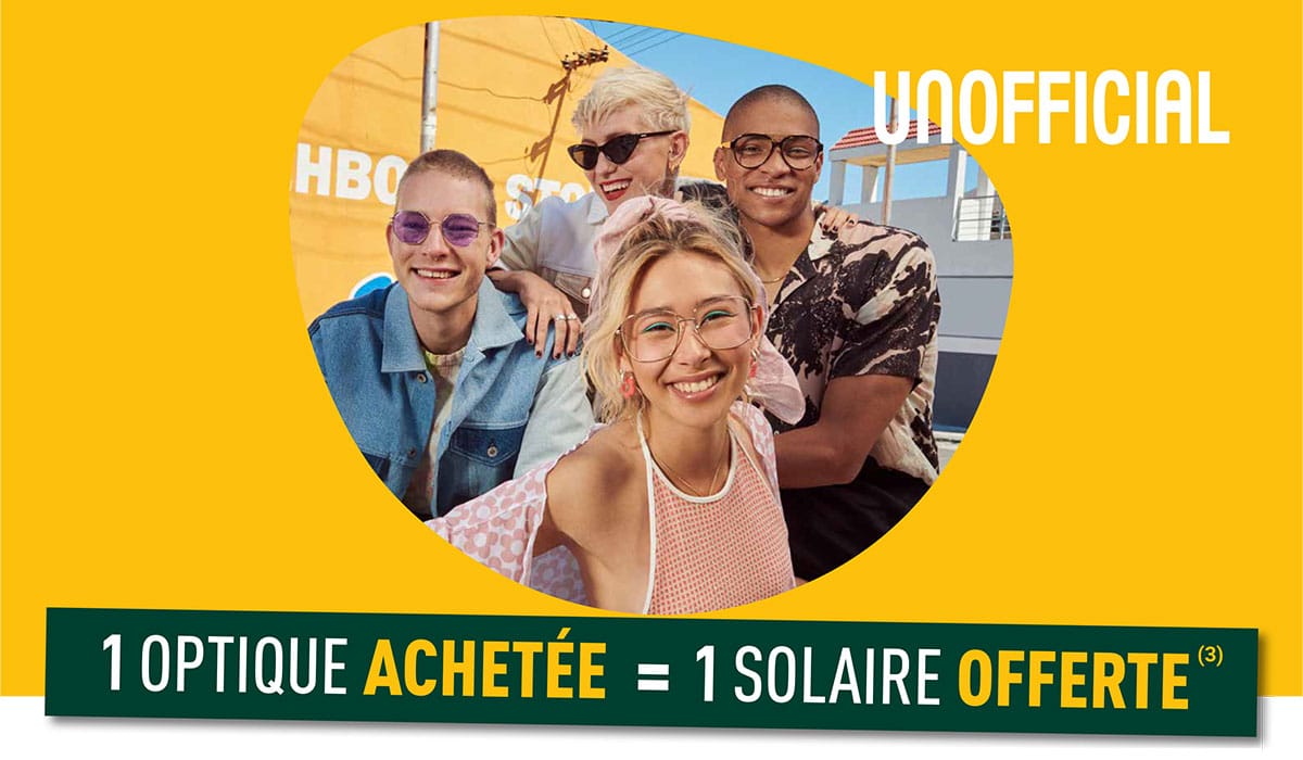 1 optique achetée = 1 solaire offerte