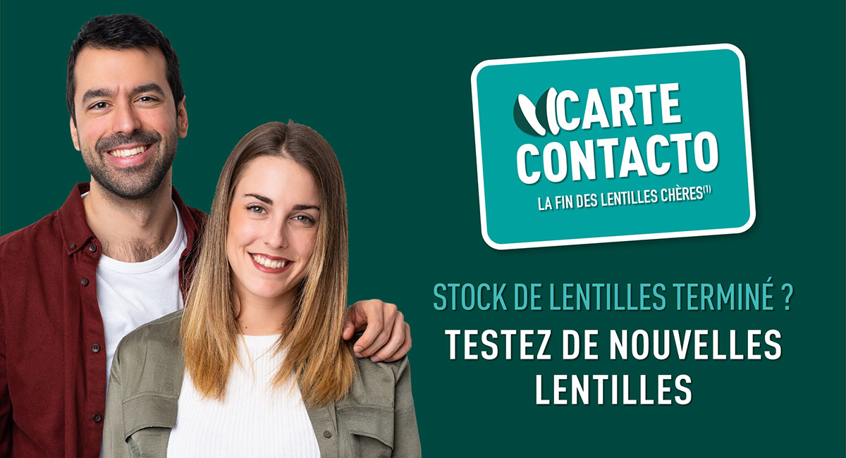 Stock de lentilles termin&eacute;&nbsp;? Testez de nouvelles lentilles.